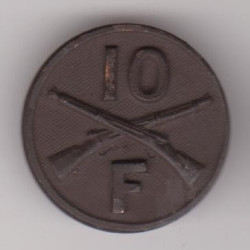 Disque de col 10ème Régiment d'Infanterie Compagnie F