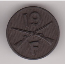 Disque de col 19ème Régiment d'Infanterie Compagnie F