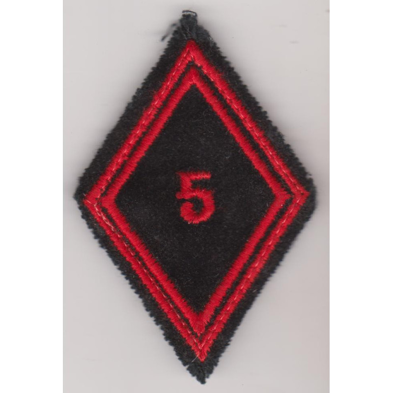 Losange de bras Troupe / Militaire du Rang du 5ème Régiment du Génie à crochets
