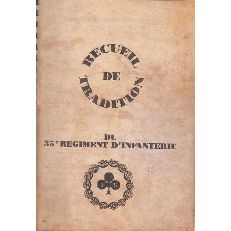 Recueil de Tradition du 35ème Régiment d'Infanterie