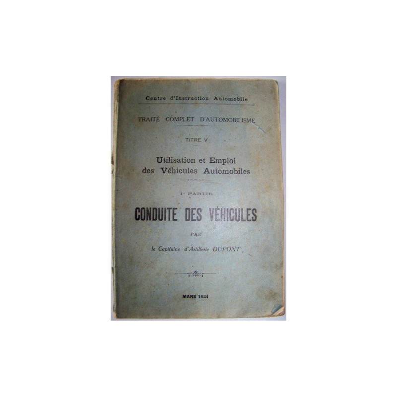 Conduite des véhicules - 1ère partie - 1924