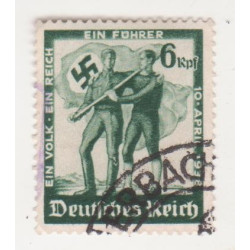 Timbre poste Deutsches Reich 10 April 1938 6 ReichPfennig oblitéré