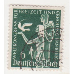 Timbre poste Deutsches Reich Weltkongress Hamburg 6 Pfennig oblitéré