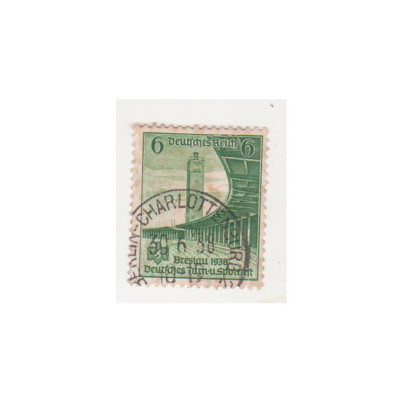 Timbre poste Deutsches Reich Breslau 1938 6 Pfennig oblitéré