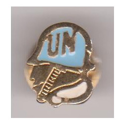 Pin's Buste à col blanc Casque bleu O.N.U.