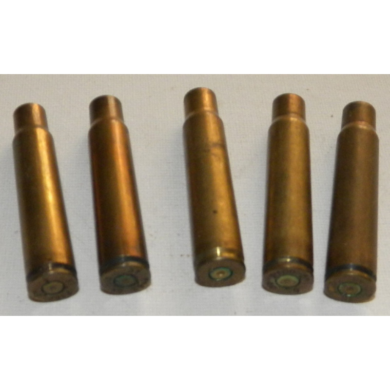 Lot de 5 étuis laiton de 7,92mm Mauser tirés 14/18