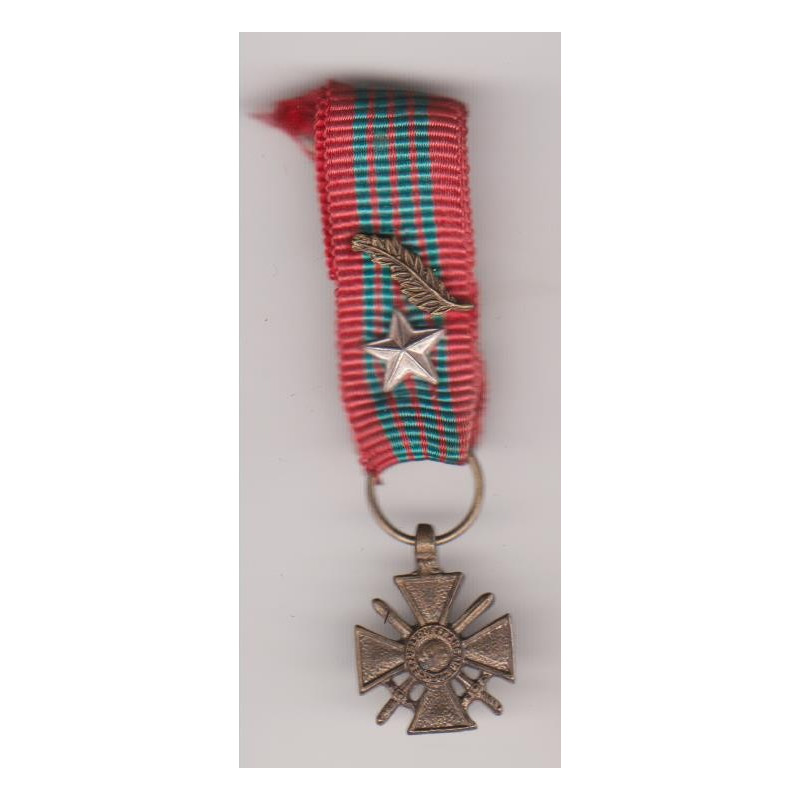 Réduction de la Croix de guerre 1939-1945 avec palme et étoile d'argent