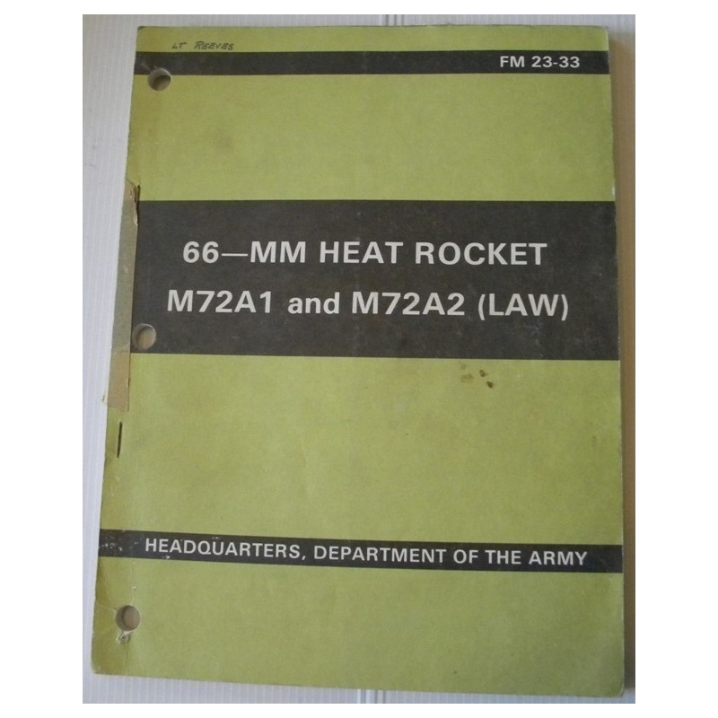 Manuel FM 23-33: Lance-roquettes 66mm Armée Américaine