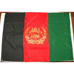 Drapeau afghan 110 x 80 cm en soie à oeillets - Afghanistan