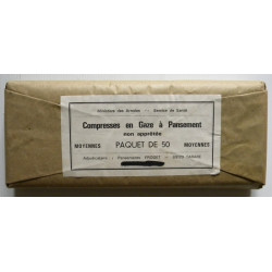 Paquet de 50 Compresses en gaze à pansement Années 60-70