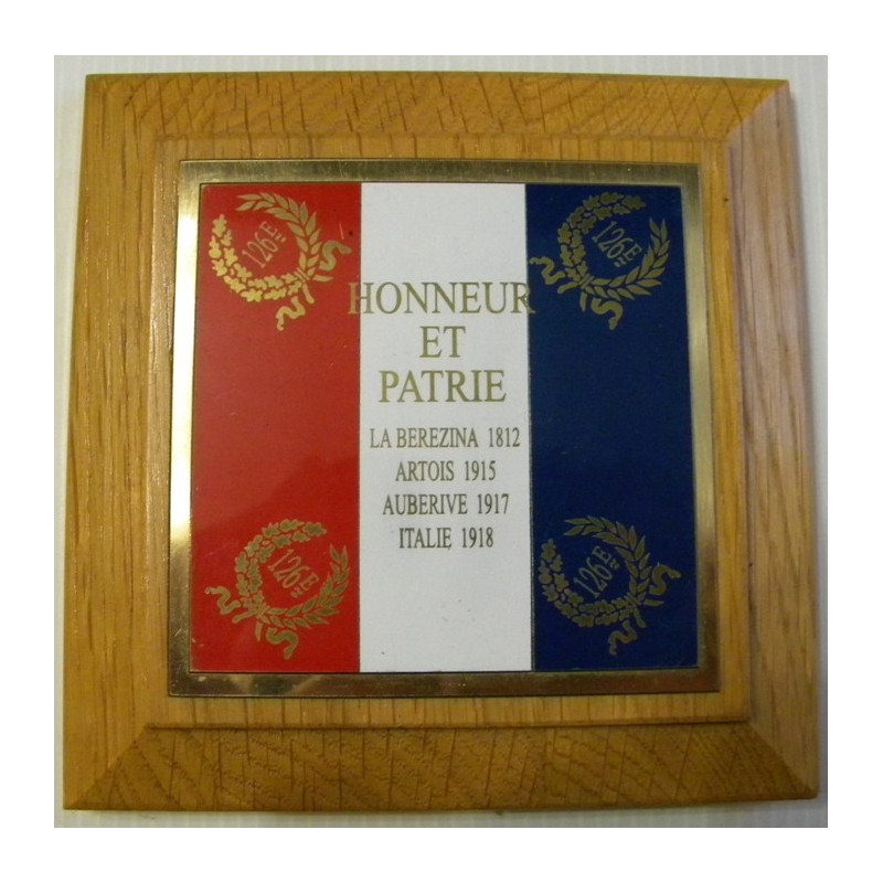 Plaque décorative de bureau du 126ème Régiment d'Infanterie