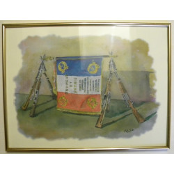 Tableau de peinture de l'étendard du 110ème Régiment d'Infanterie