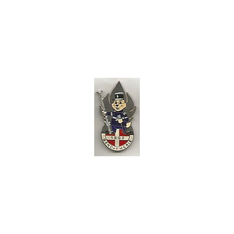 Pin's Albertville 1992 argent - Gendarmerie Nationale