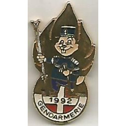 Pin's Albertville 1992 or - Gendarmerie Nationale