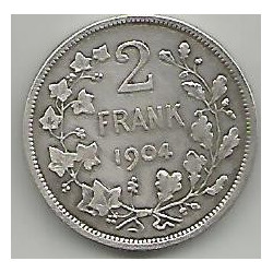 2 Frank Leopold II en Argent 1904 en TB