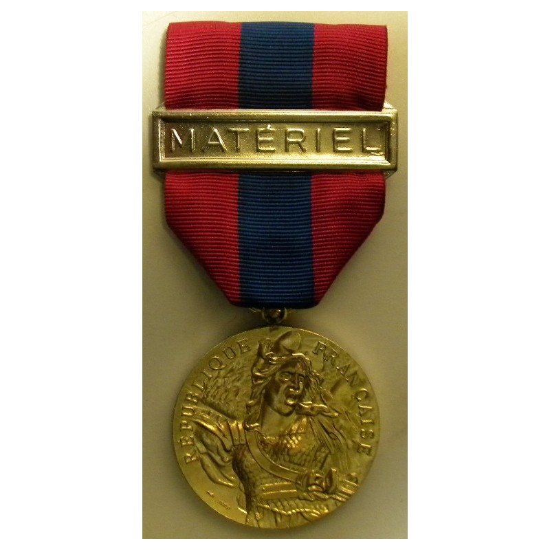 Défense Nationale "Bronze" 2ème Type doré + agraphe "Matériel" 2ème Type