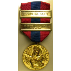Médaille Défense Nationale "Bronze" + agraphes "Service de Santé" et "M.A.E."