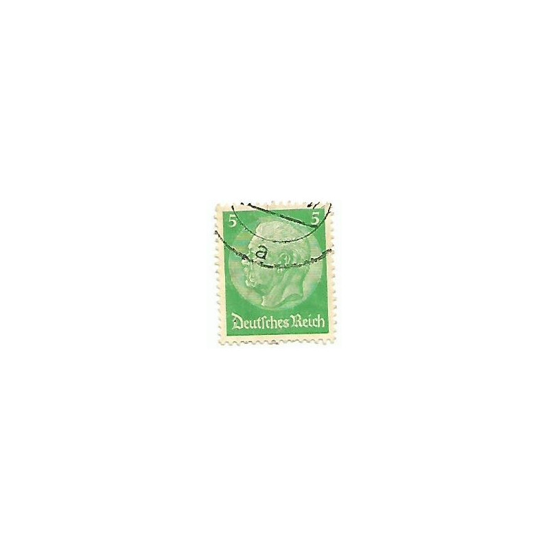 Timbre poste Maréchal Von Hindenburg 5 Pfennig vert oblitéré