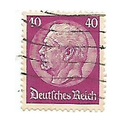 Timbre poste Maréchal Von Hindenburg 40 Pfennig mauve oblitéré