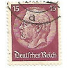 Timbre poste Maréchal Von Hindenburg 15 Pfennig mauve oblitéré