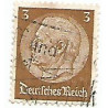 Timbre poste Maréchal Von Hindenburg 3 Pfennig beige oblitéré