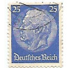 Timbre poste Maréchal Von Hindenburg 25 Pfennig bleu oblitéré