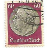 Timbre poste Maréchal Von Hindenburg 60 Pfennig mauve et gris oblitéré