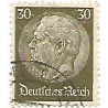 Timbre poste Maréchal Von Hindenburg 30 Pfennig kaki oblitéré