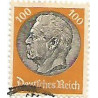 Timbre poste Maréchal Von Hindenburg 100 Pfennig orange et gris oblitéré