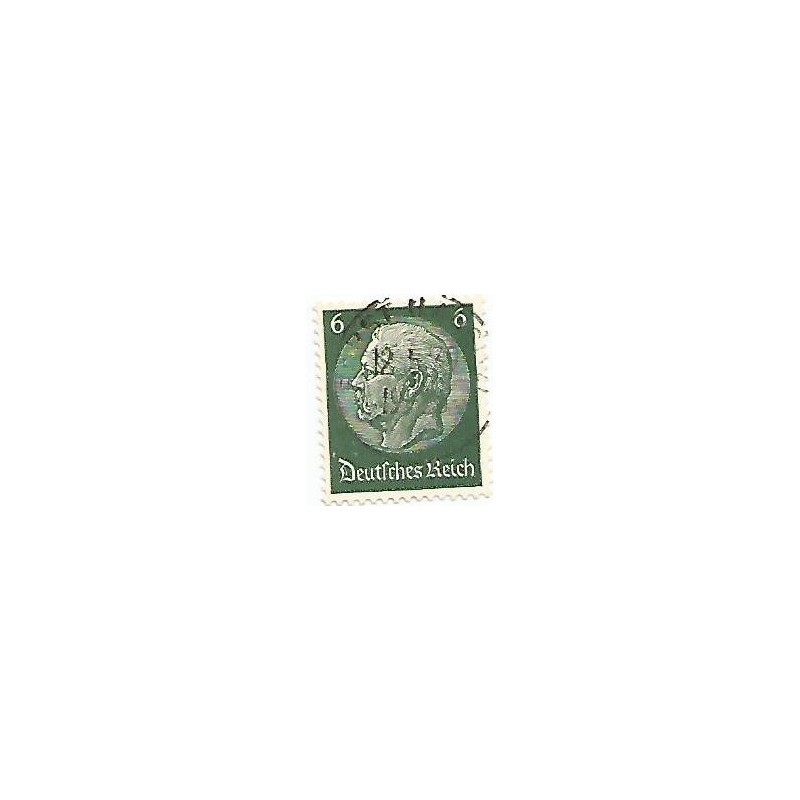 Timbre poste Maréchal Von Hindenburg 6 Pfennig vert oblitéré