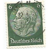 Timbre poste Maréchal Von Hindenburg 6 Pfennig vert oblitéré