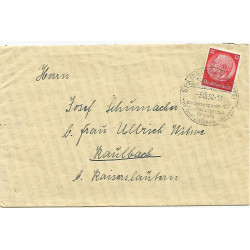 Timbre poste 12 reichsmark Von Hindenbourg sur enveloppe (1)