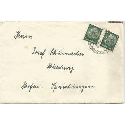 2 Timbres poste 6 reichsmark Von Hindenbourg sur enveloppe (2)
