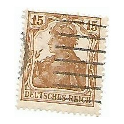 Timbre poste de 15 Pfennig Deutsches Reich oblitéré