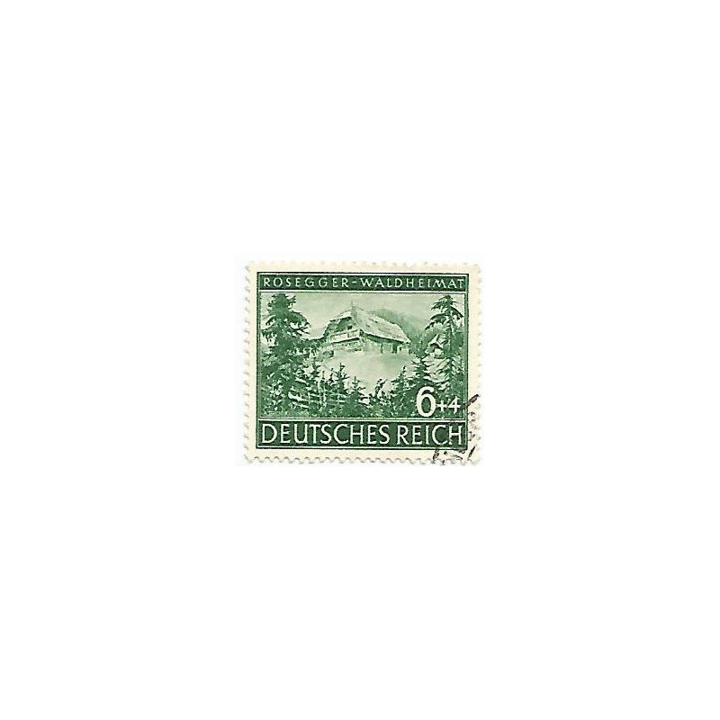 Timbre poste Deutsches Reich Rosegger-Waldheimat 6+4 Pfennig oblitéré