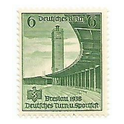Timbre poste Deutsches Reich Breslau 1938 6 Pfennig Neuf