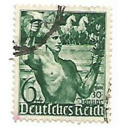 Timbre poste Deutsches Reich Timbre poste Deutsches Reich Zum 30 Januar 6+4 Pfennig oblitéré Pfennig oblitéré