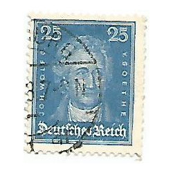Timbre poste Deutsches Reich Joh. Wolfg. v. Goethe 25 Pfennig oblitéré