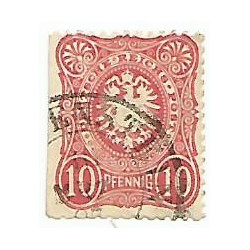 Timbre poste 10 Pfennig Deutsches Reichs Post oblitéré