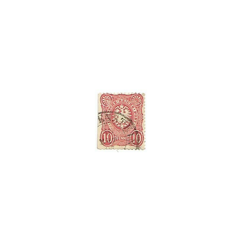 Timbre poste 10 Pfennig Deutsches Reichs Post oblitéré