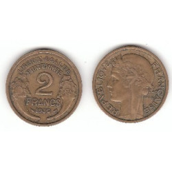 Pièce de Monnaie de 2 Francs Morlon en Bronze-aluminium 1937