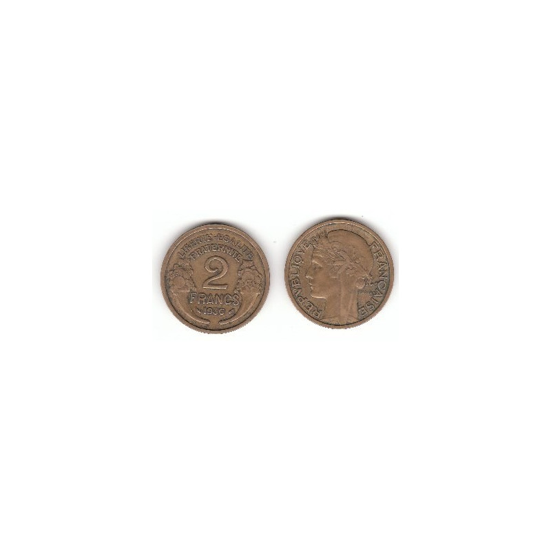 Pièce de Monnaie de 2 Francs Morlon en Bronze-aluminium 1937