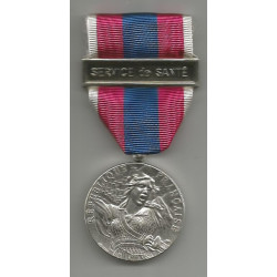 Médaille Défense Nationale "Argent" 2ème Type brillant + agraphe "Service de Santé" 2ème Type