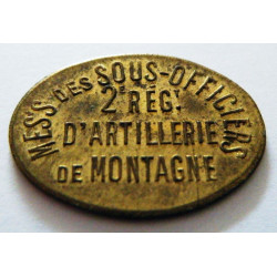 Pièce de 20 Centimes du Mess des Sous-Officiers du 2° Régiment d'Artillerie de Montagne / Nice