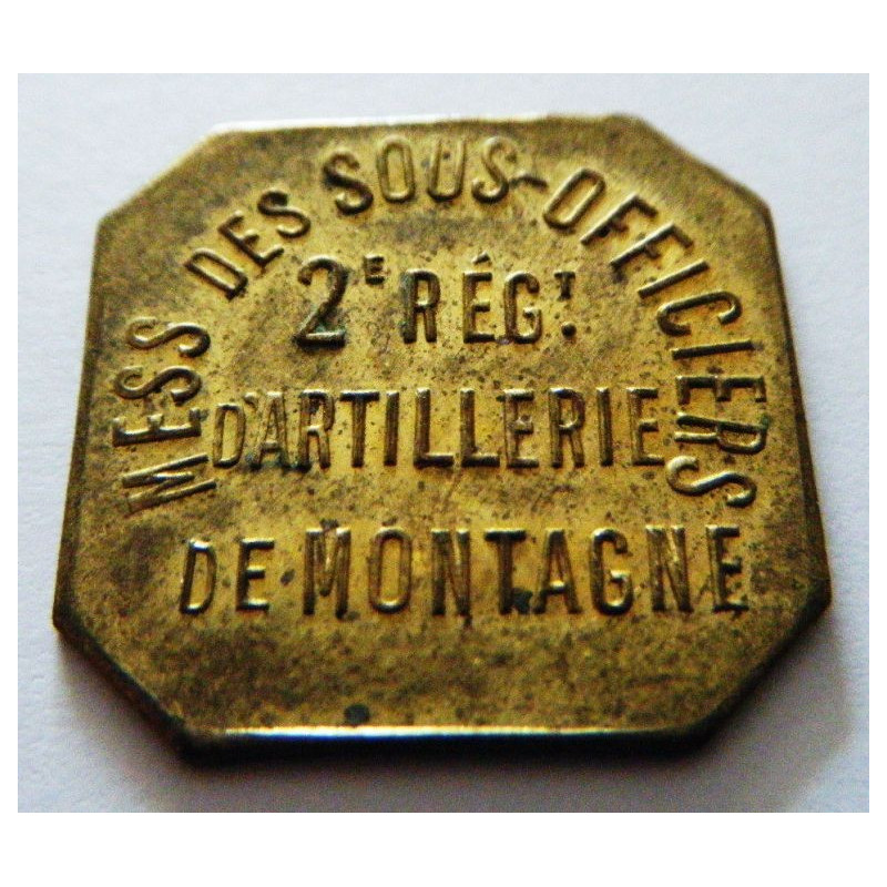 Pièce de 50 Centimes du Mess des Sous-Officiers du 2° Régiment d'Artillerie de Montagne / Nice
