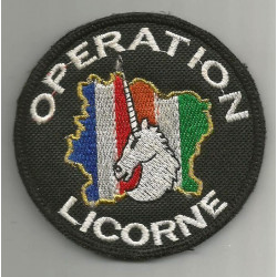 Ecusson velcro "Opération Licorne" couleur - Côte d'Ivoire