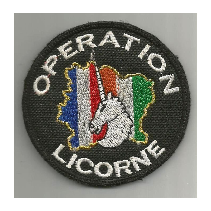 Ecusson velcro "Opération Licorne" couleur - Côte d'Ivoire