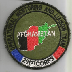 Ecusson velcro fond kaki "Operational Mentoring and Liaison Team" - OMLT en Afghanistan