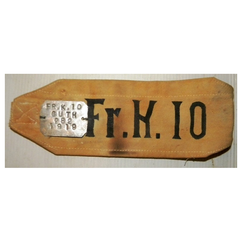 Brassard du Frei Korps N°10 complet avec plaque d'identité