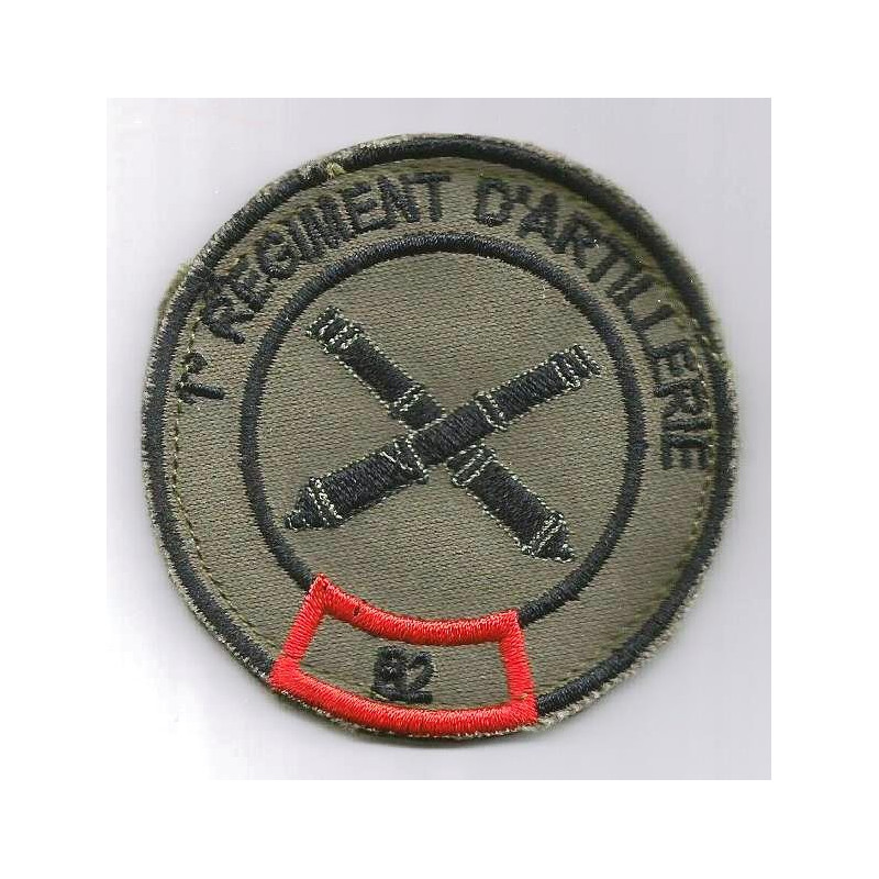 Insigne velcro rond 1er Régiment d'Artillerie - 2ème Batterie